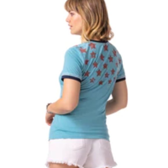 Double D Ranch Star Spangled Freedom Top T Shirt Graphic Western Bohemian Boho - Picture 4 of 9